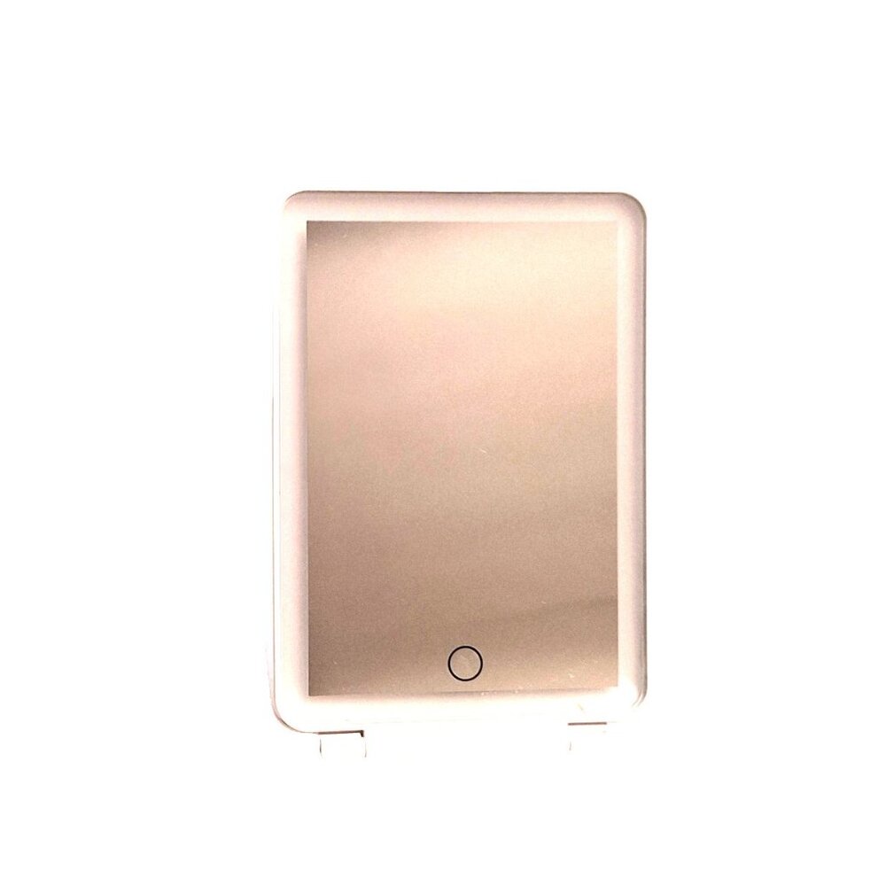 Folding Travel Mirror Lighted Makeup Mirror 3 Light Modes, incl. USB charger